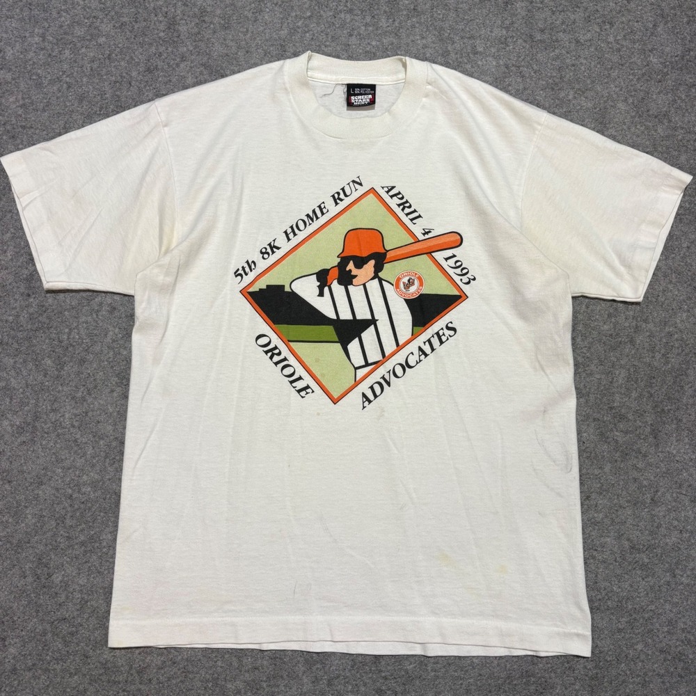 Vintage 1993 Baltimore Orioles Oriole Advocates 8K Run T-Shirt Screen Stars L